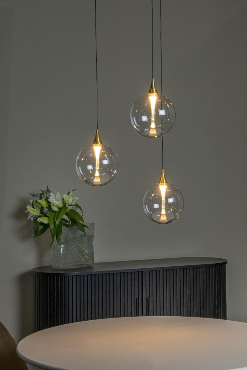 Lucide GISELA - Závesné svietidlo - Ø 36 cm - LED Rozm. - 3x3,6W 2700K - Transparent